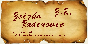 Željko Radenović vizit kartica